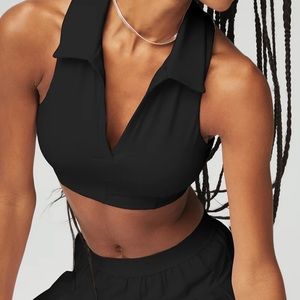 Alo Yoga Black Charmed Collar Bra Tank / SMALL